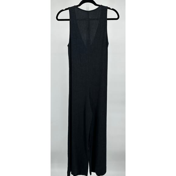 Rachel Pally Linen Button Front Sleeveless Jumpsuit‎ Black Small New - Picture 5 of 9